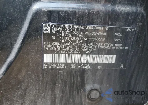 2016 Toyota Rav4 Se from USA, damaged, VIN 2T3JFREV3GW486949